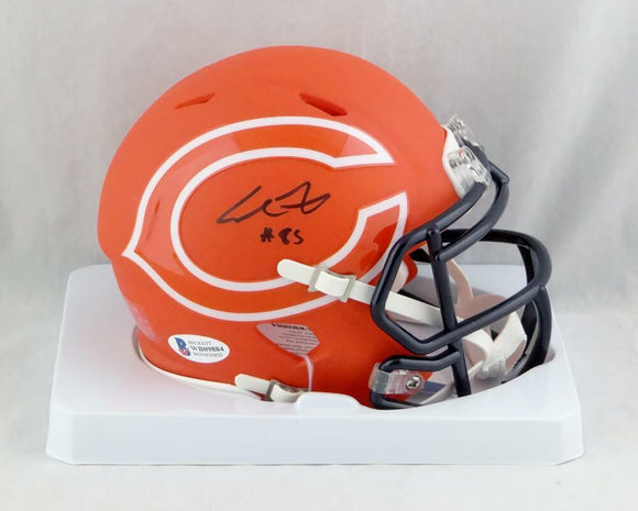 Cole Kmet Autographed Chicago Bears AMP Speed Mini Helmet- Beckett W Auth *Black