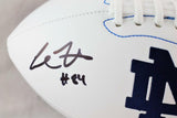 Cole Kmet Signed Notre Dame Fighting Irish Logo Football w/Insc - Beckett W Auth