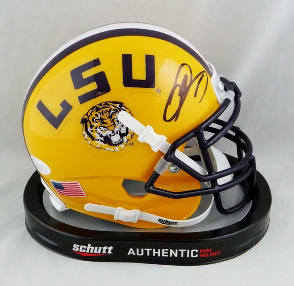 authentic lsu football helmet Odell Beckham Autographed LSU Tigers Yellow Schutt Mini Helmet- JSA Au – The Jersey Source