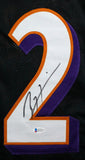 Ray Lewis Autographed Black Pro Style STAT2 Jersey - Beckett W Auth *2