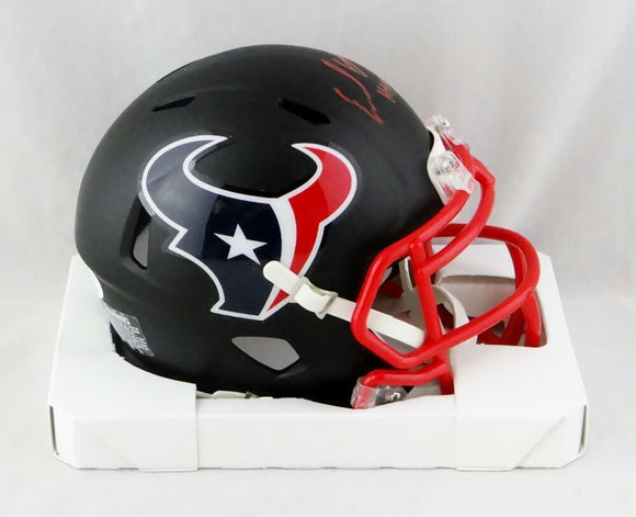 Earl Campbell Autographed Texans Flat Black Mini Helmet w/ HOF - JSA W Auth *Red