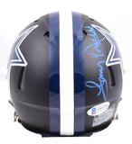 Tony Dorsett Signed Dallas Cowboys Flat Black Mini Helmet WB52885- Beckett W