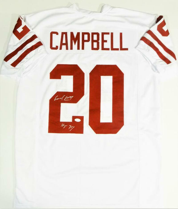 Earl Campbell Autographed White College Style Jersey w/HT- JSA W Auth *2 *Silver