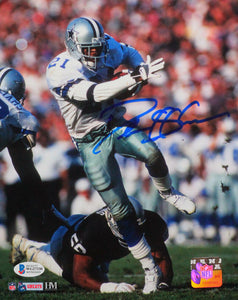 Deion Sanders Signed Dallas Cowboys 8x10 Vs Raiders HM Photo - Beckett W *Blue