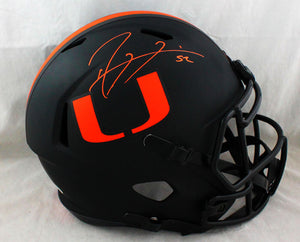 Ray Lewis Signed Miami Hurricanes F/S Eclipse Helmet - Beckett W Auth *Orange