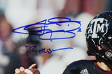 Johnny Manziel Signed Texas A&M 8x10 Close Up Photo w/Heisman - JSA W Auth *Blue