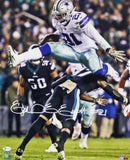 Ezekiel Elliott Signed Dallas Cowboys 16x20 Jumping Photo - Beckett W Auth