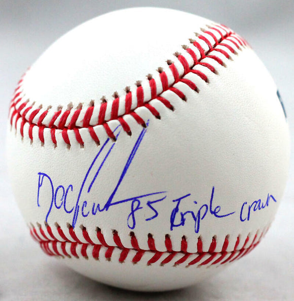 Doc Gooden Signed Rawlings OML Baseball w/ 85 Triple Crown - JSA W Auth *Blue