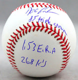 Doc Gooden Autographed Rawlings OML Baseball w/ STAT 2 - JSA W Auth *Blue