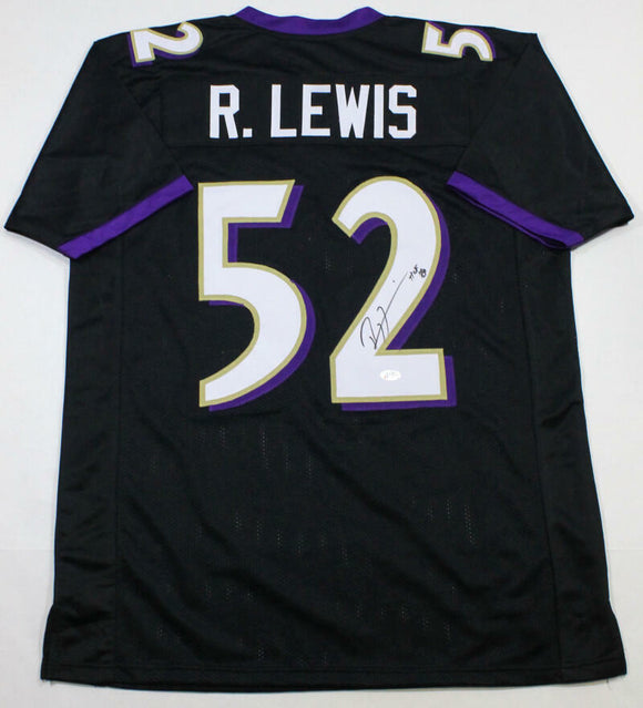 Ray Lewis Autographed Black Pro Style Jersey w/HOF - Beckett W Auth *2