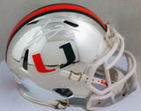 Ray Lewis Signed Miami Hurricanes Chrome Speed Mini Helmet-Beckett W Auth *Short