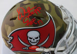 Warren Sapp Signed Tampa Bay Bucs Camo Speed Mini Helmet w/HOF- Beckett W Auth