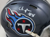 Chris Johnson Signed Tennessee Titans Speed Mini Helmet- Beckett W Auth *White