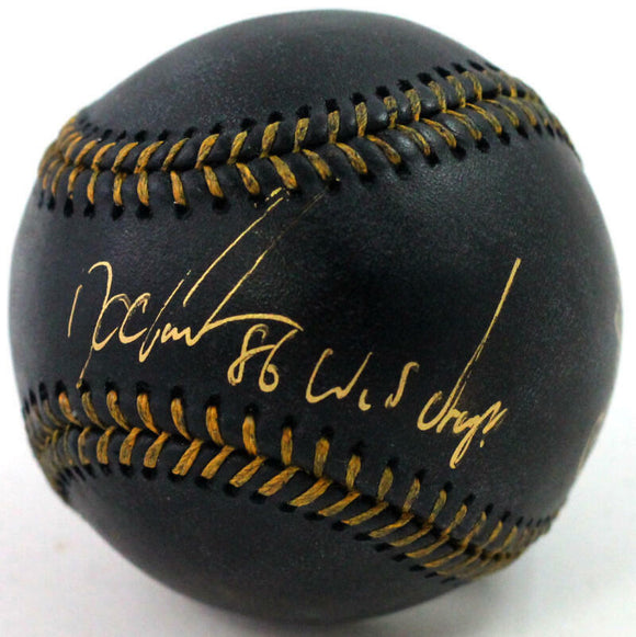 Doc Gooden Signed Rawlings OML Black Baseball w/ 86 WS Champs - JSA W Auth *Thin