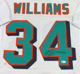 Ricky Williams Autographed White Pro Style Jersey - Beckett W Auth *4