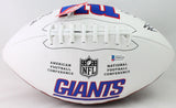 Michael Strahan Signed New York Giants Logo Football w/HOF - Beckett W Auth *Blk