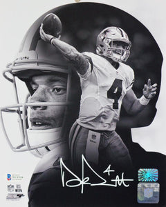 Dak Prescott Signed Cowboys 8x10 PF Double Image Photo - Beckett W Auth *White