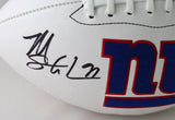 Michael Strahan Autographed New York Giants Logo Football - Beckett W Auth *Simp