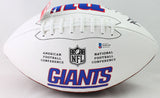 Michael Strahan Autographed New York Giants Logo Football - Beckett W Auth *Simp