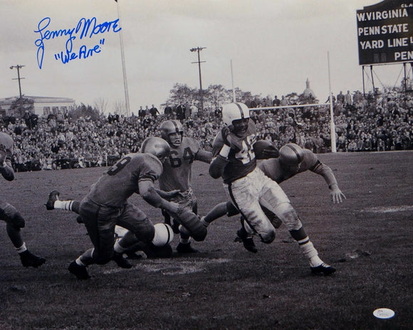 Lenny Moore Signed Penn State 16x20 Running Photo W/ 