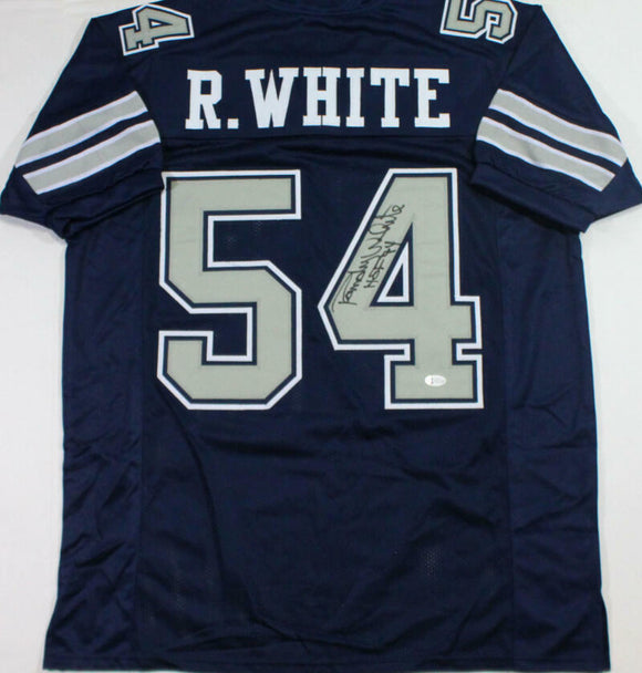 Randy White Signed Blue Double Stitch Pro Style Jersey w/HOF- Beckett W Auth *4