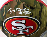 Jerry Rice Autographed SF 49ers F/S Camo Speed Authentic Helmet - Beckett W Auth