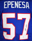 AJ Epenesa Autographed Blue Pro Style Jersey - Beckett W Auth *7