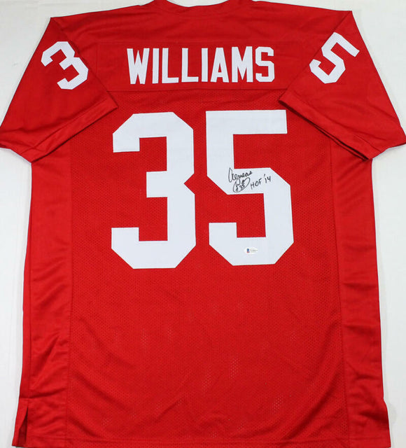 Aeneas Williams Autographed Red Pro Style Jersey w/ HOF - Beckett W Auth *5