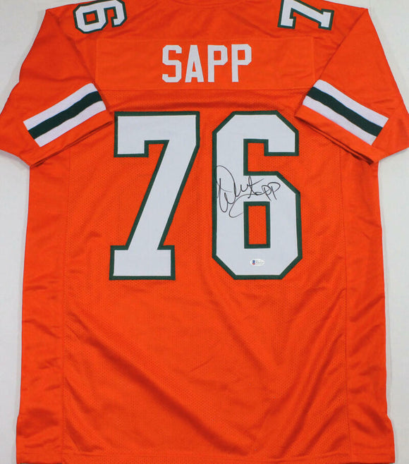 Warren Sapp Autographed Orange College Style Jersey - Beckett W Auth *6