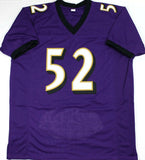 Ray Lewis Autographed Purple Pro Style STAT2 Jersey - Beckett W Auth *2