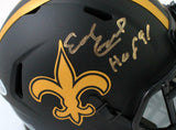 Earl Campbell Signed Saints Eclipse Speed Mini Helmet w/HOF-Beckett W Auth *Gold