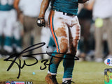 Ricky Williams Signed Miami Dolphins 8x10 HM Muddy Photo - Beckett W Auth *Black