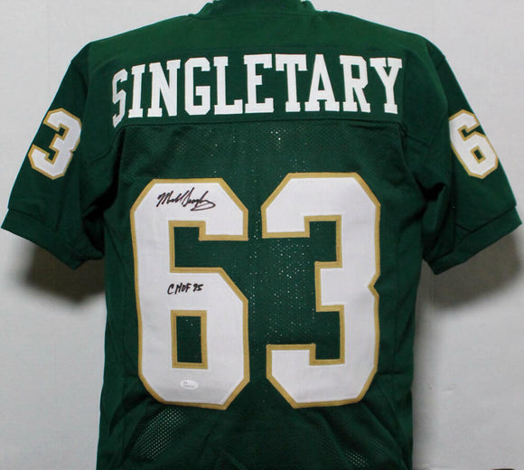 Mike Singletary Autographed Green College Style Jersey w/CHOF - JSA W Auth *TM6