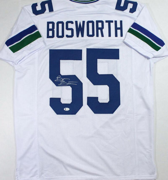 Brian Bosworth Autographed White Pro Style Jersey - Beckett W Auth *LM5