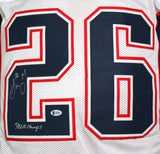 Sony Michel Autographed White Pro Style Jersey W/ SB Champs- Beckett W Auth *2