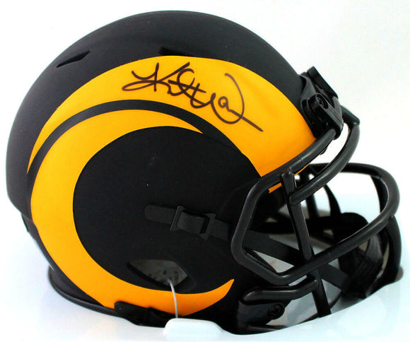 Kurt Warner Signed St. Louis Rams Eclipse Speed Mini Helmet- Beckett W *Black