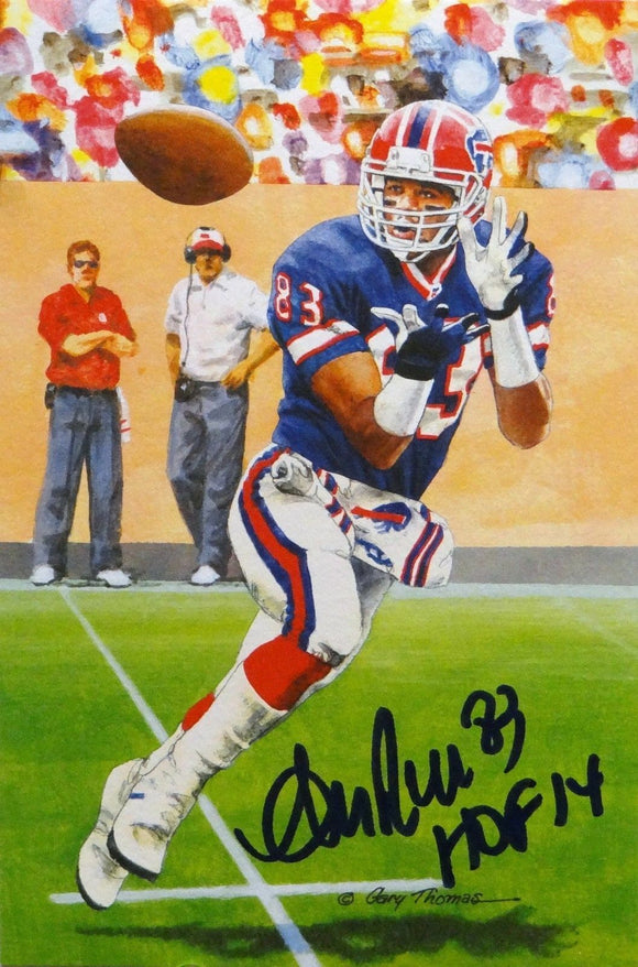 Andre Reed HOF Autographed Buffalo Bills Goal Line Art Card- JSA Authenticated