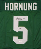 Paul Hornung Autographed Green College Style Jersey w/ 59 HT and JSA W Auth