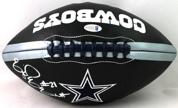 Ezekiel Elliott Autographed Dallas Cowboys Black Logo Football- Beckett W *White