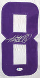 Adrian Peterson Autographed White Pro Style Jersey - Beckett W Auth *8