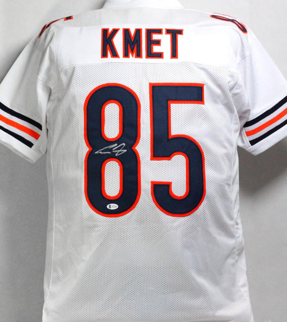 Cole Kmet Autographed White Pro Style Jersey - Beckett W *Silver