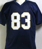 Chase Claypool Autographed Navy Blue College Style Jersey - Beckett W Auth *8