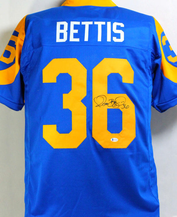 Jerome Bettis Autographed Blue/Yellow Pro Style Jersey - Beckett W *Black