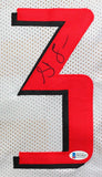 Steve Francis Autographed White w/ Red Pro Style Jersey- Beckett Witness *Black