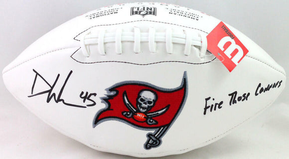 Devin White Autographed Tampa Bay Bucs Wilson Logo Football W/ Insc- Beckett W