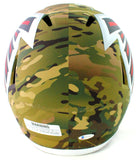 Deion Sanders Signed Atlanta Falcons F/S Camo Speed Helmet - Beckett W Auth *Wh