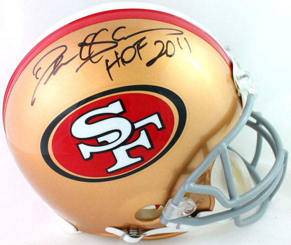 Deion Sanders Signed SF 49ers Full Size Authentic Helmet w/ HOF- Beckett W *Blk