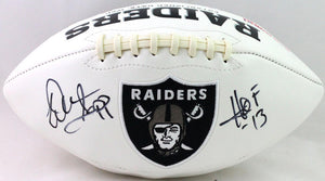 Warren Sapp Autographed Raiders Logo Football w/ HOF- Beckett Witness