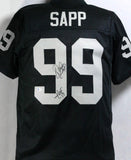 Warren Sapp Autographed Black Pro Style Jersey w/ HOF - Beckett W Auth