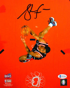 Steve Francis Autographed Rockets 8x10 From Above FP Photo- Beckett Witness *Blk